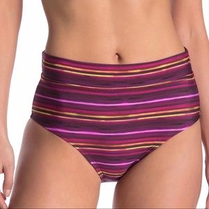 Athena Tropical Stripes High Waist Bikini Bottom